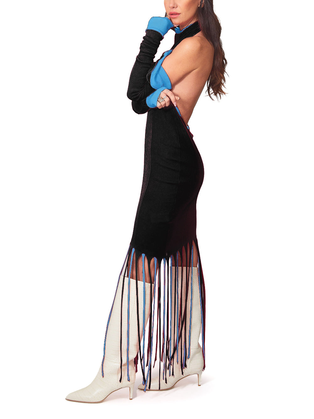 Bottega Veneta Ribbed Fringe Dress