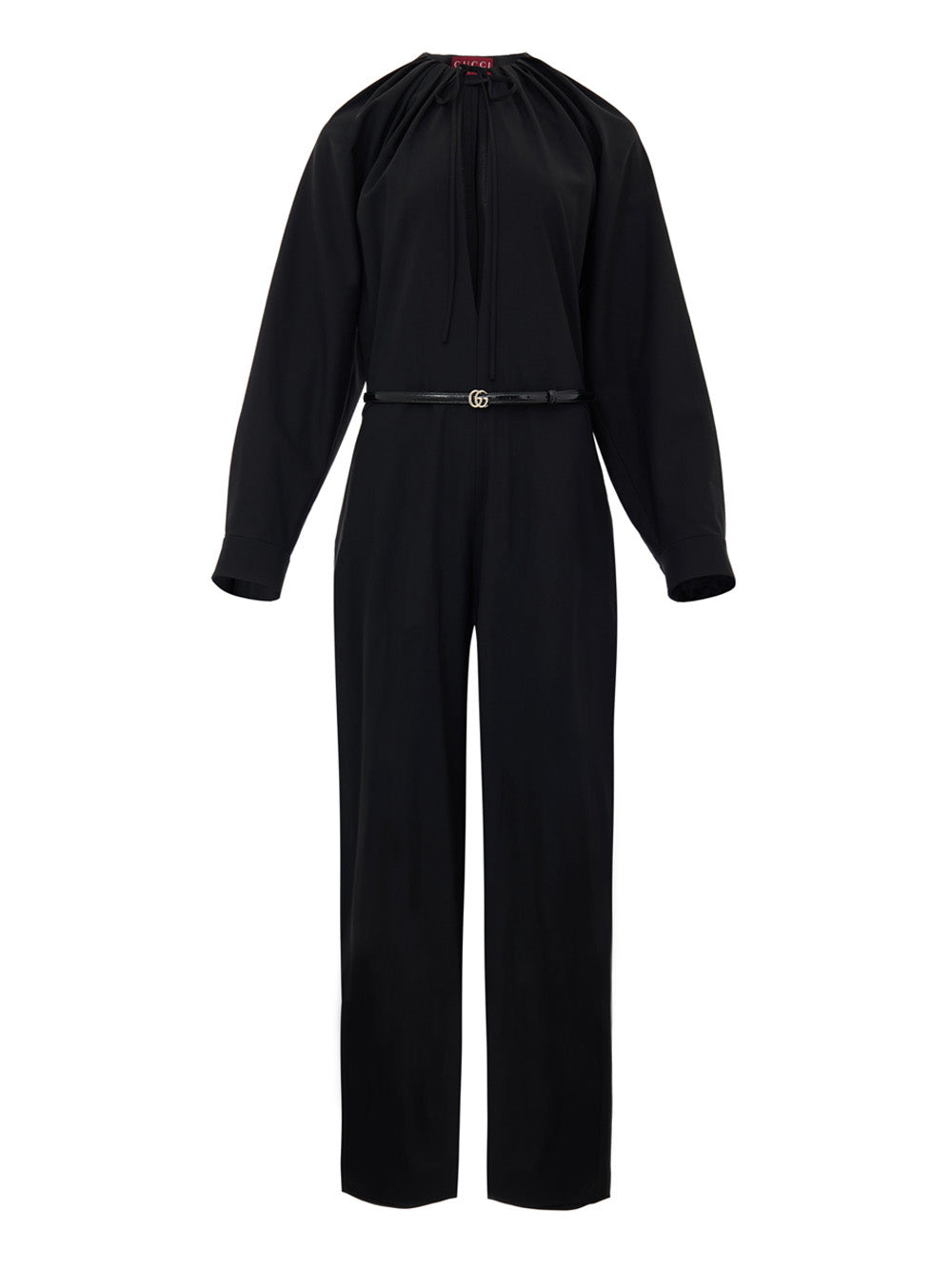 Black Tracksuit Dress with Gucci Belt