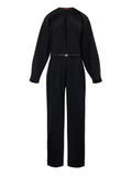 Black Tracksuit Dress with Gucci Belt