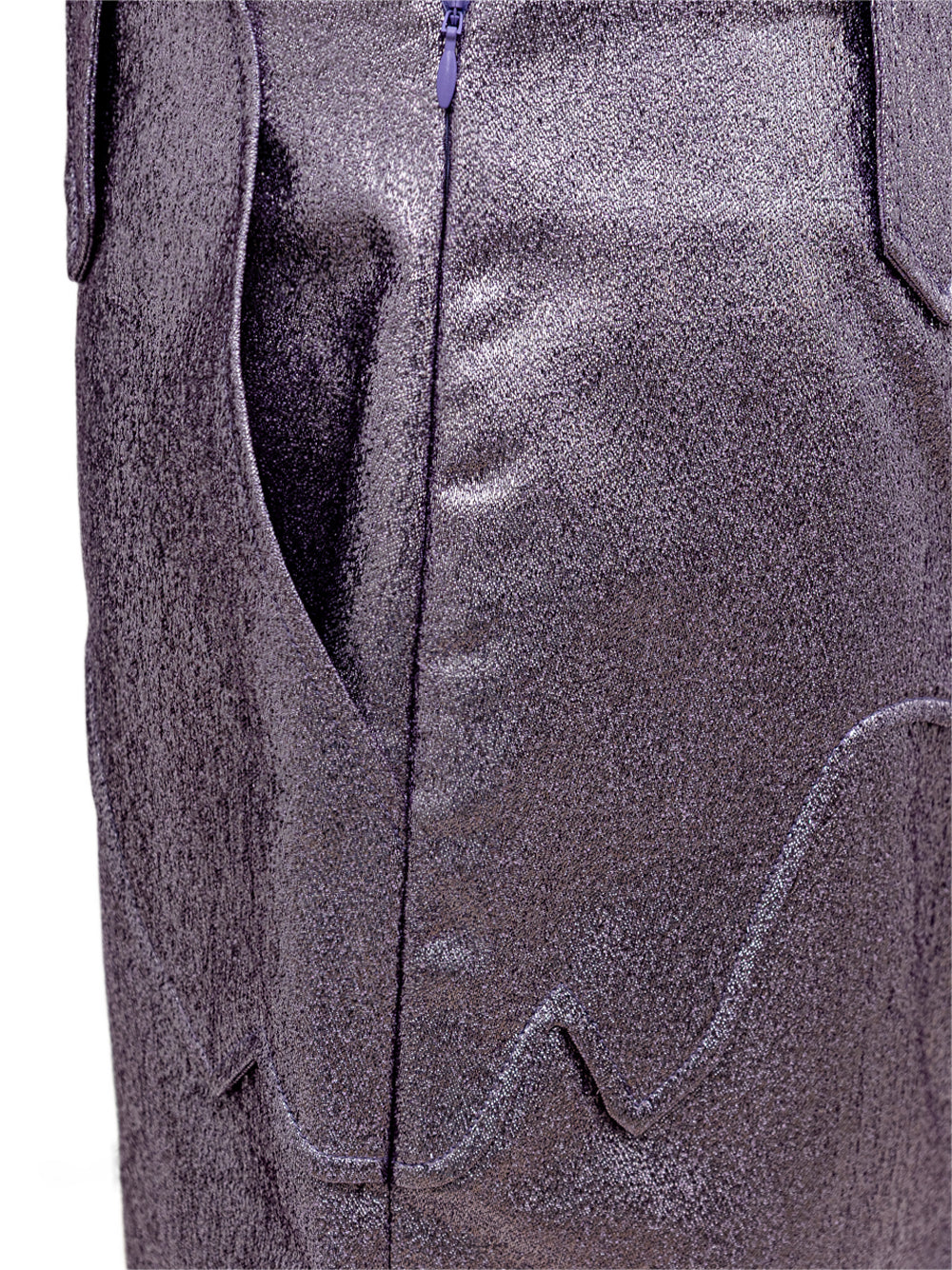 Tom Ford Purple Eco-Leather Lurex Skirt