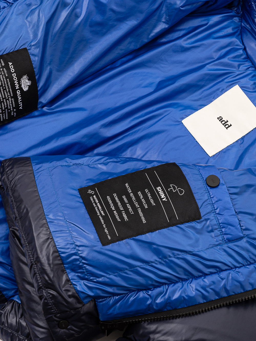 ADD Short Down Jacket with Contrasting Collar