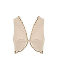 Cotton Vest Cipria with Gold Chain Edge Cult Gaia