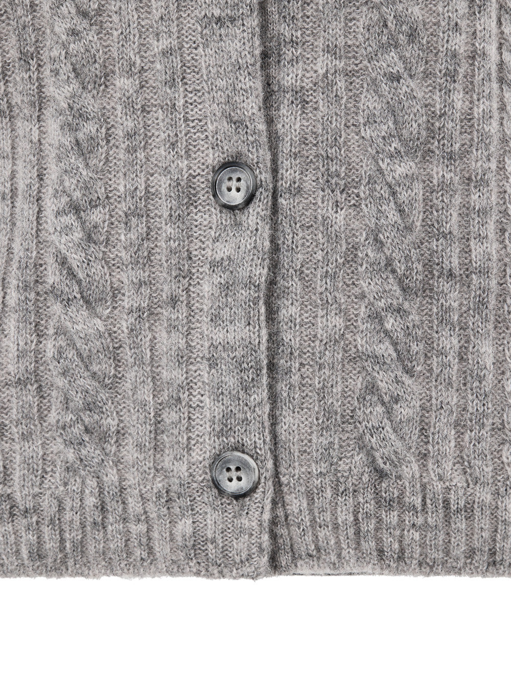Cable-knit cardigan in Gran Sasso Grey