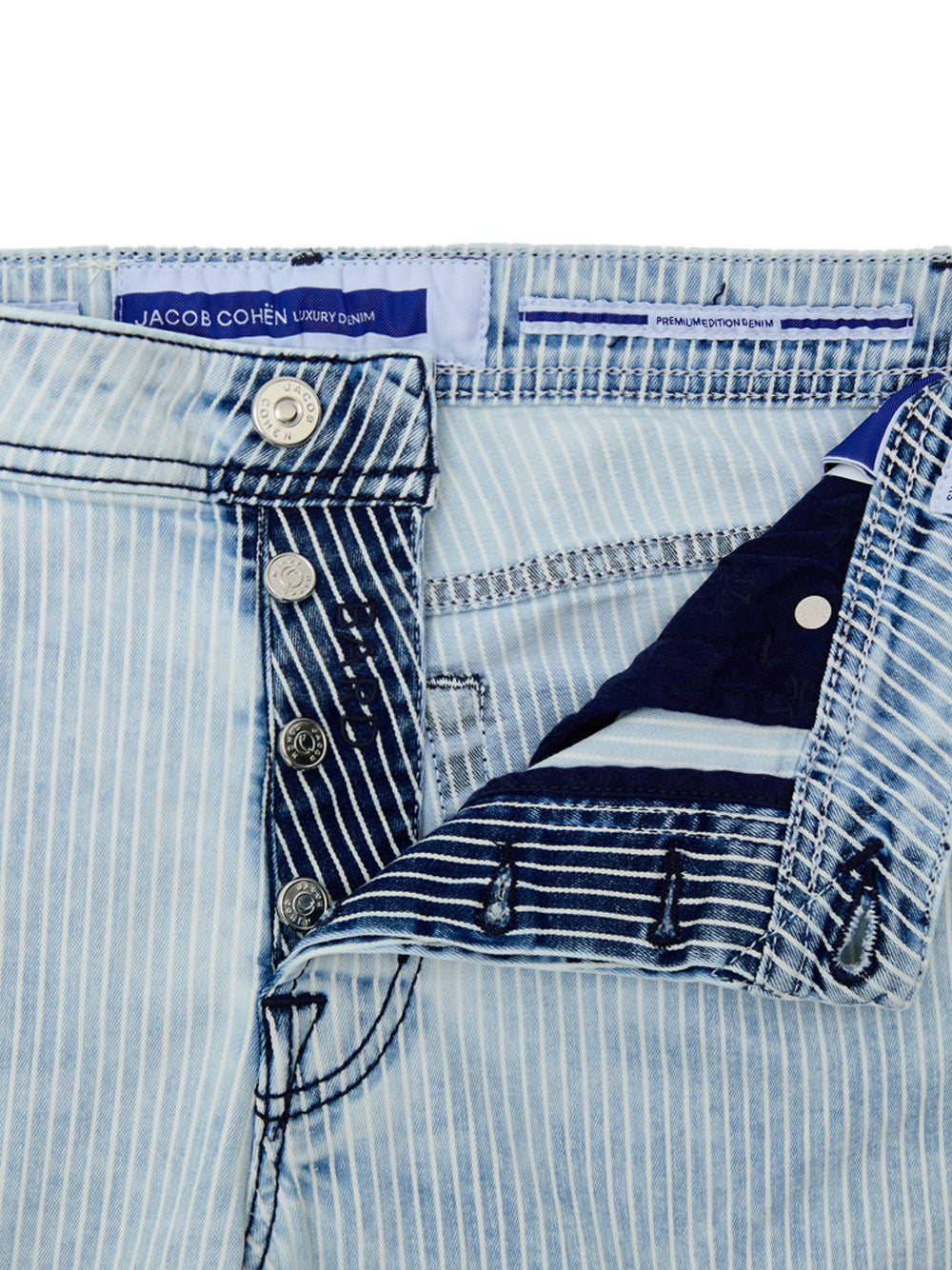Jeans Bard in Denim Chiaro a Righe Jacob Cohen