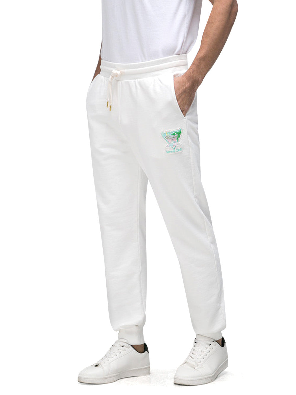 Tennis Club Icon white joggers with Casablanca embroidery