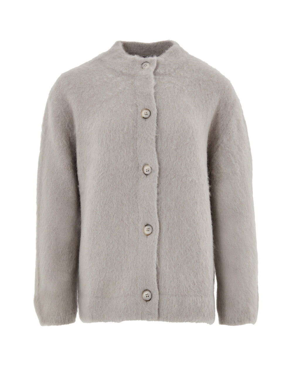 Mandarin Collar Cardigan in Gran Sasso Dove Grey