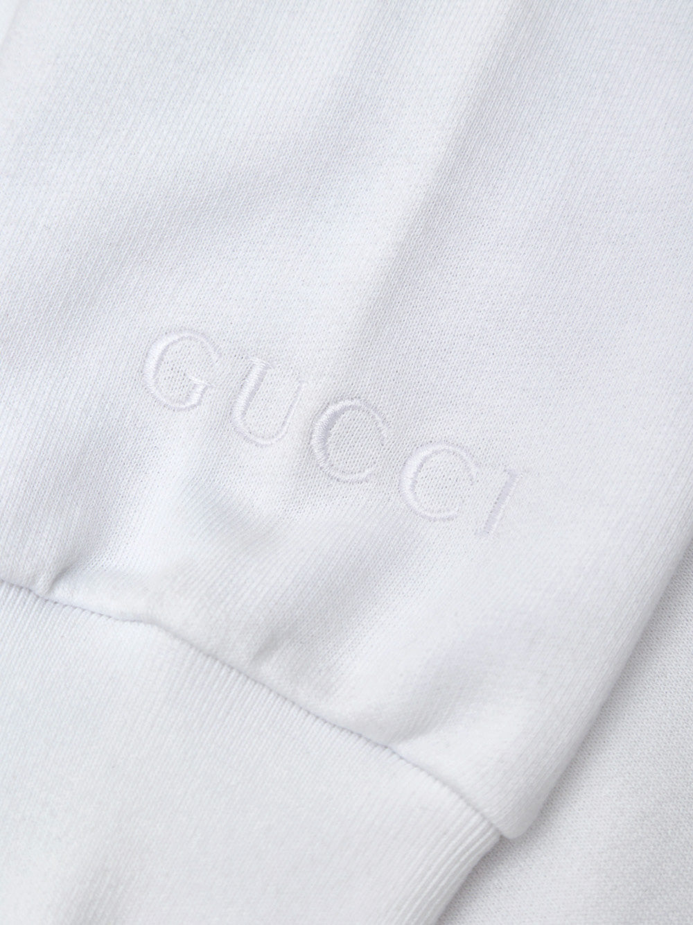 White Sweatshirt with Jewel Neck Gucci