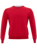 Crew-neck sweater in Red Gran Sasso