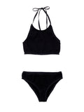 Two Piece Swimsuit in Black Mille Pieghe Bottega Veneta