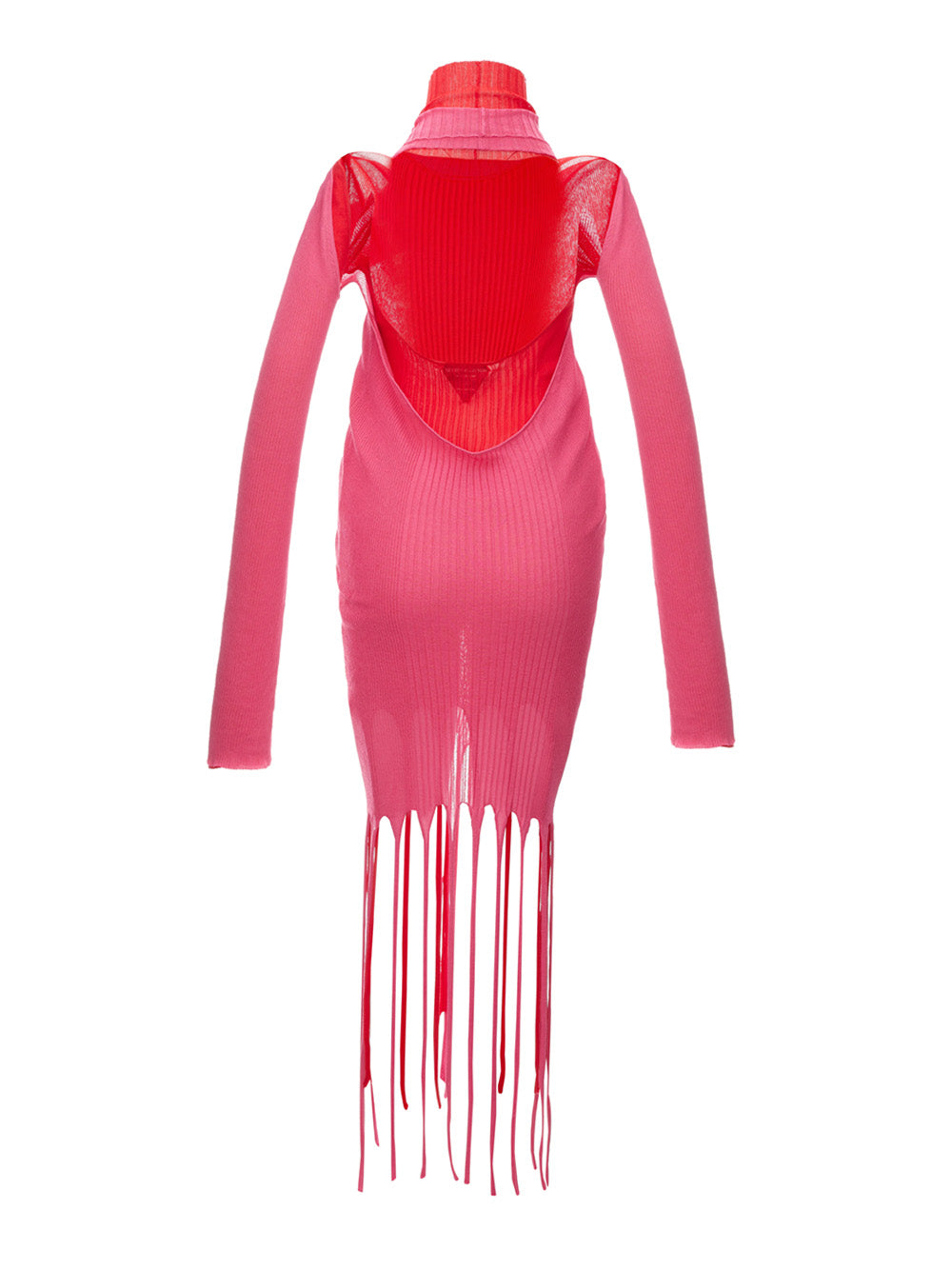 Bottega Veneta Stretch Knit Long Dress with Fringes