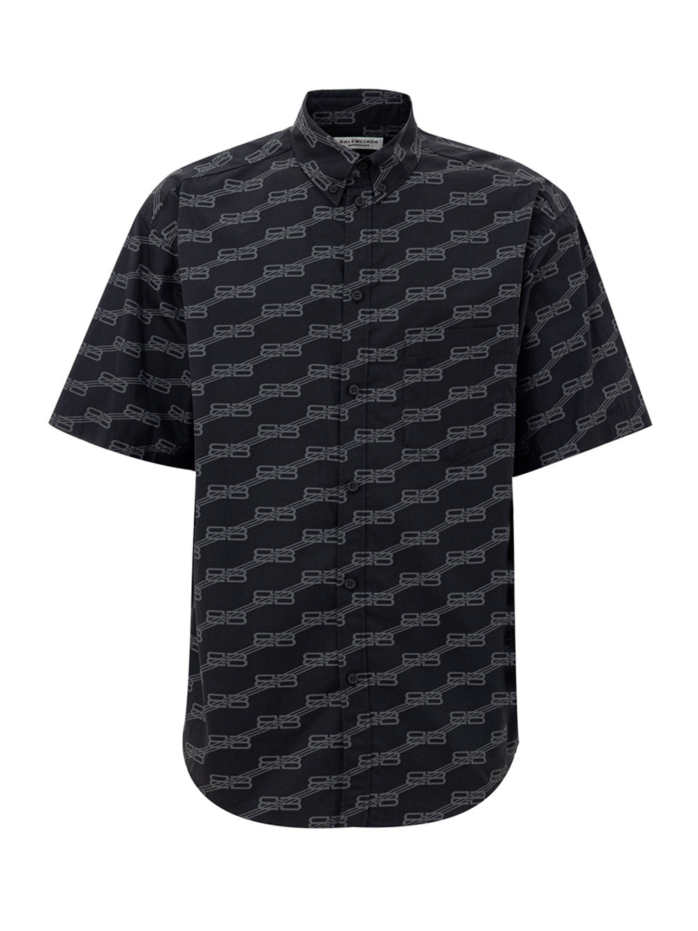 Balenciaga Allover Logo Short Sleeve Shirt