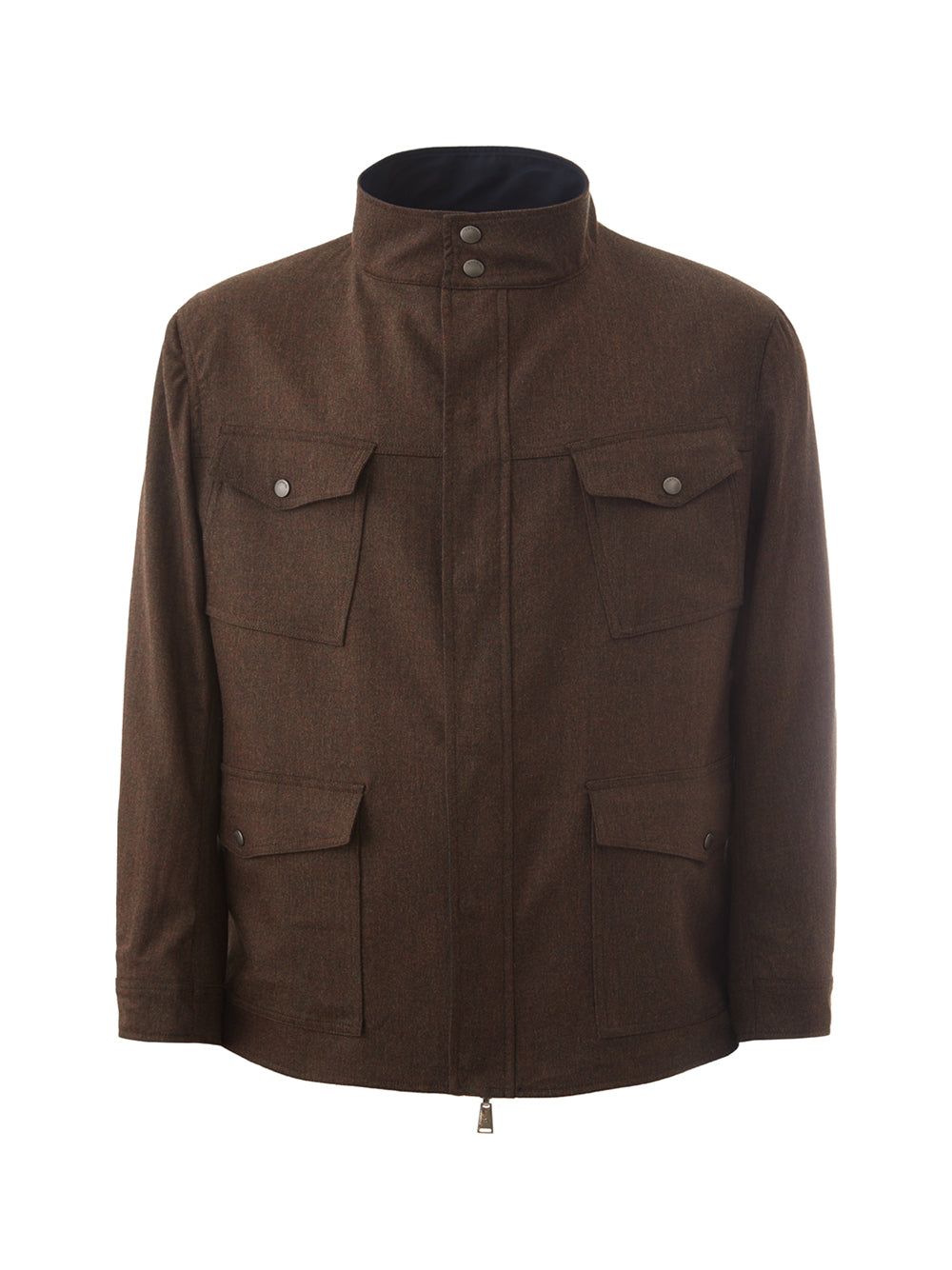 Lardini reversible jacket in blue/brown