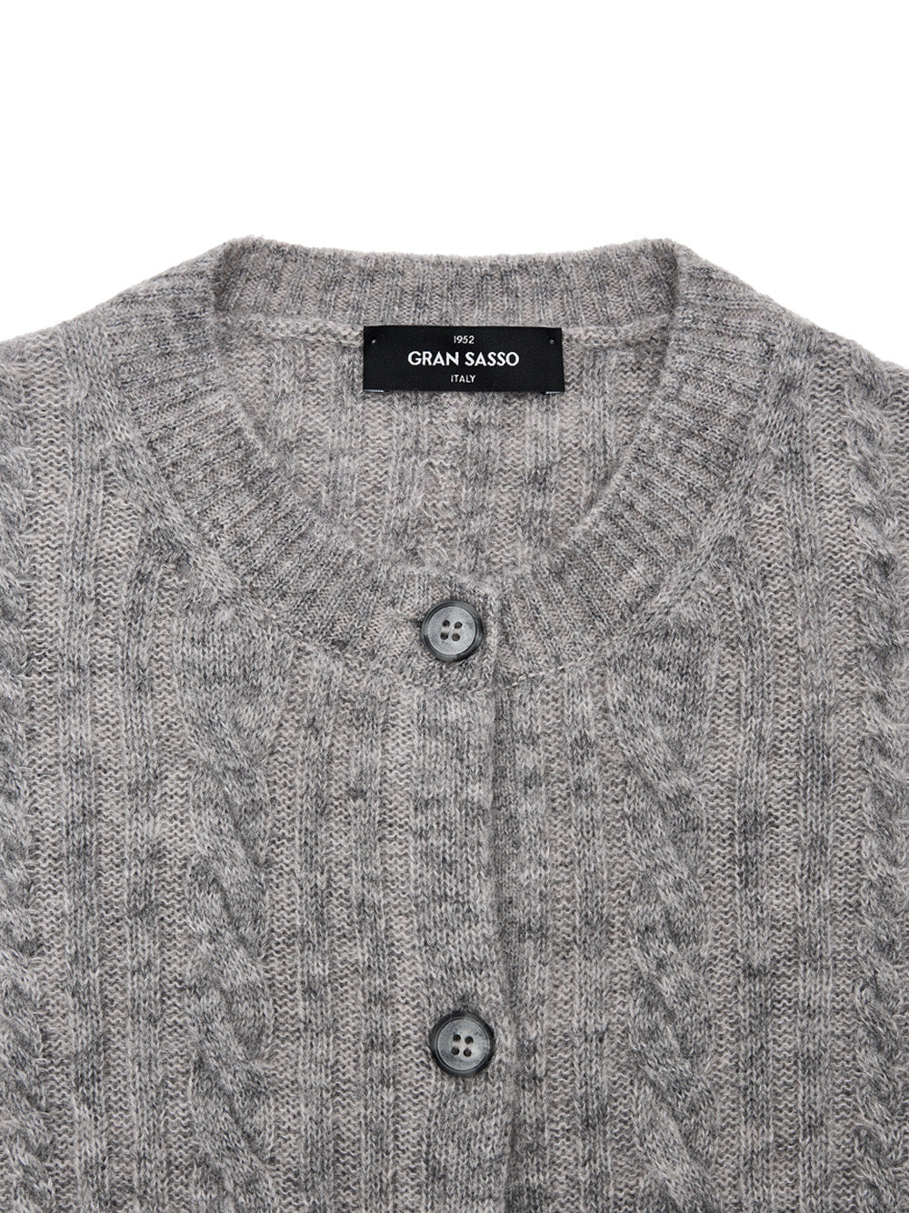 Cable-knit cardigan in Gran Sasso Grey
