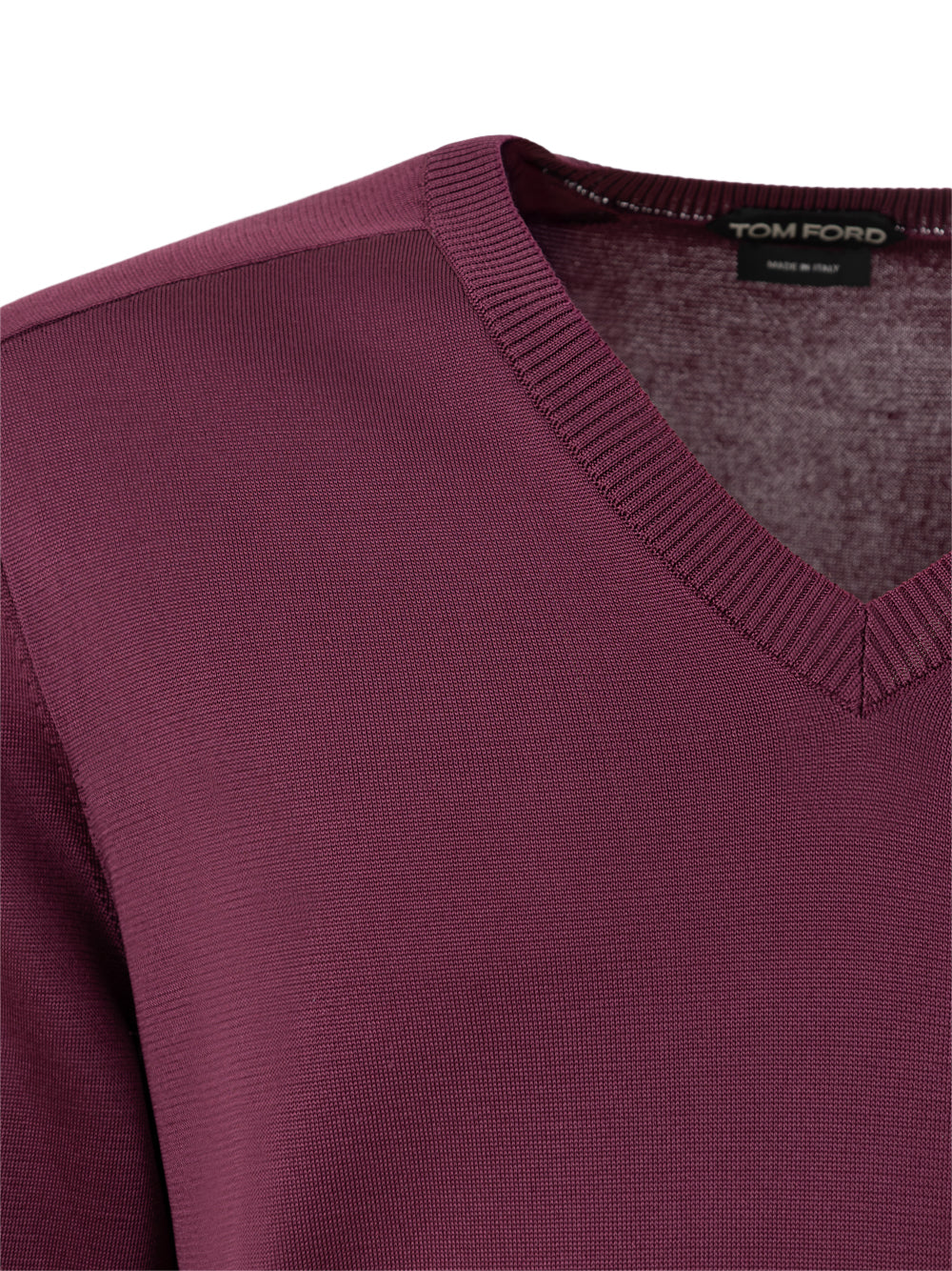 Tom Ford Purple Silk V-Neck Sweater