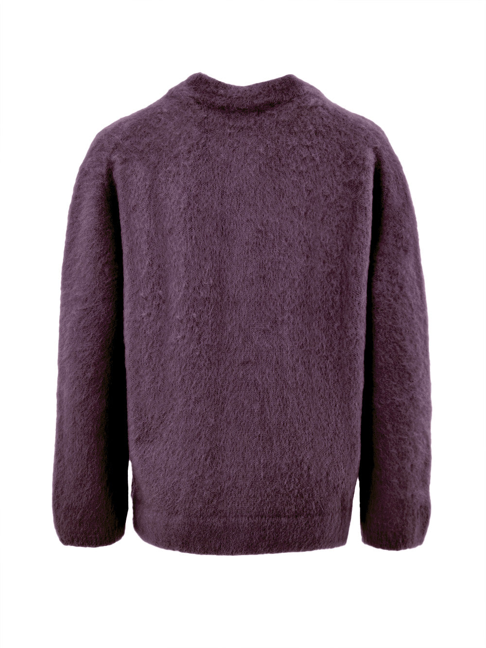 Mandarin Collar Cardigan in Gran Sasso Bordeaux.