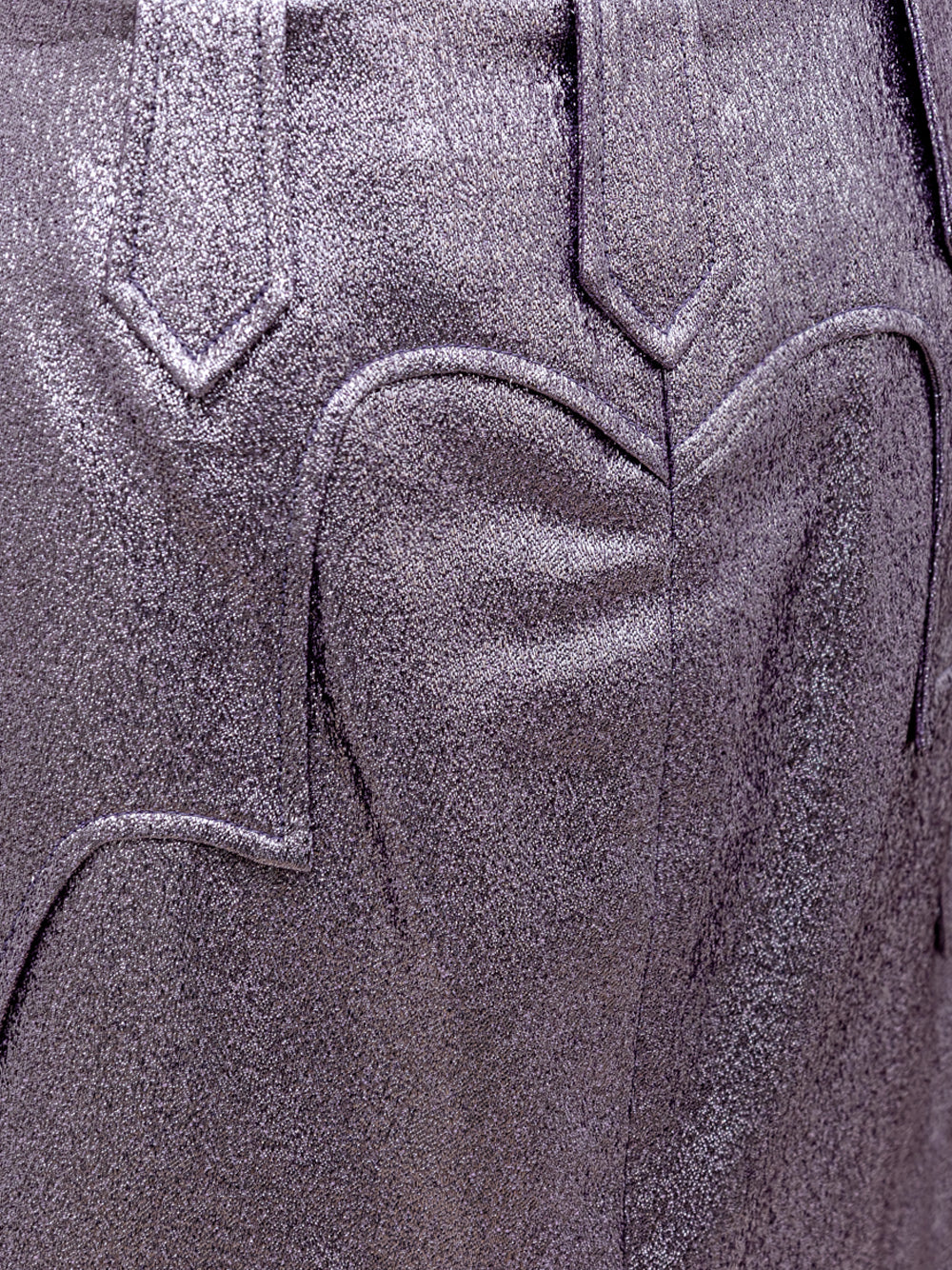 Tom Ford Purple Eco-Leather Lurex Skirt