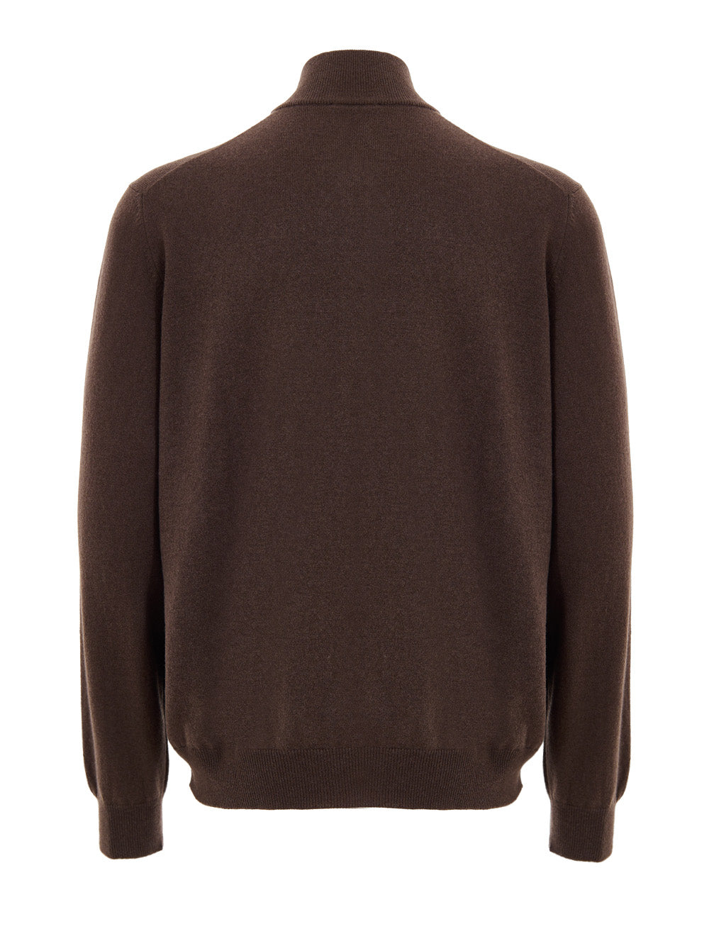Gran Sasso Brown Wool Zip-Up Cardigan Sweater