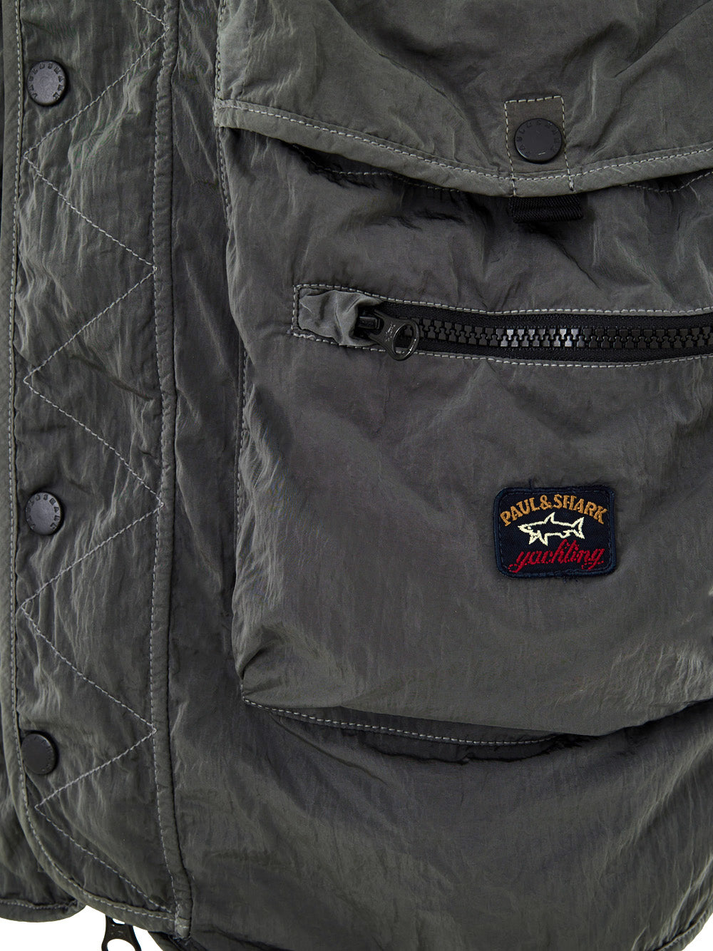 Paul & Shark Technical Fabric Sleeveless Jacket in Gray