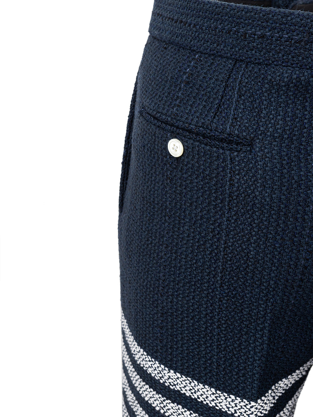 Thom Browne Men Cigarette Trousers Blue