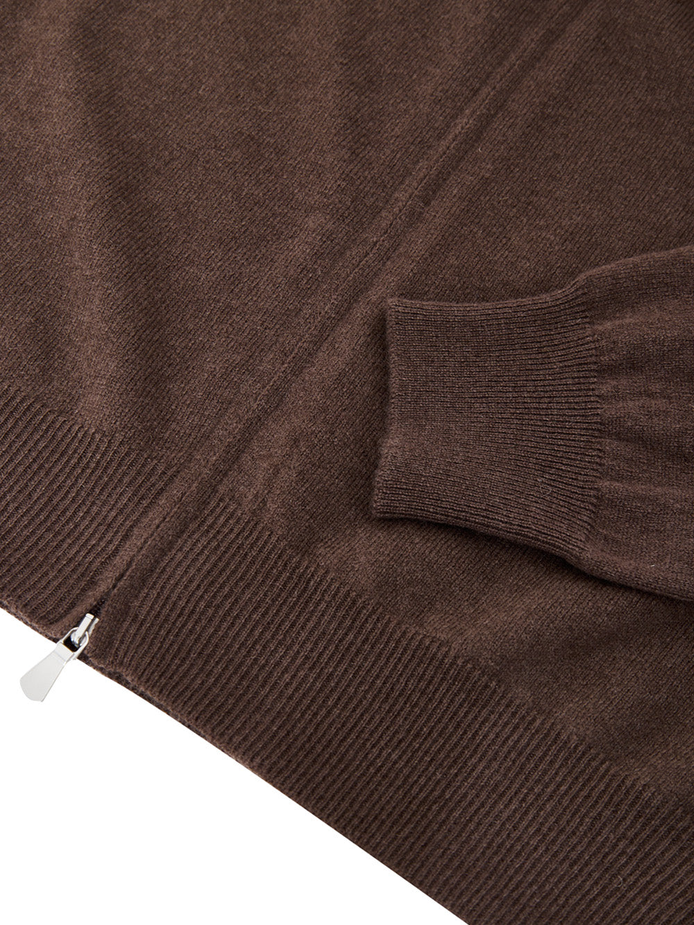 Gran Sasso Brown Wool Zip-Up Cardigan Sweater