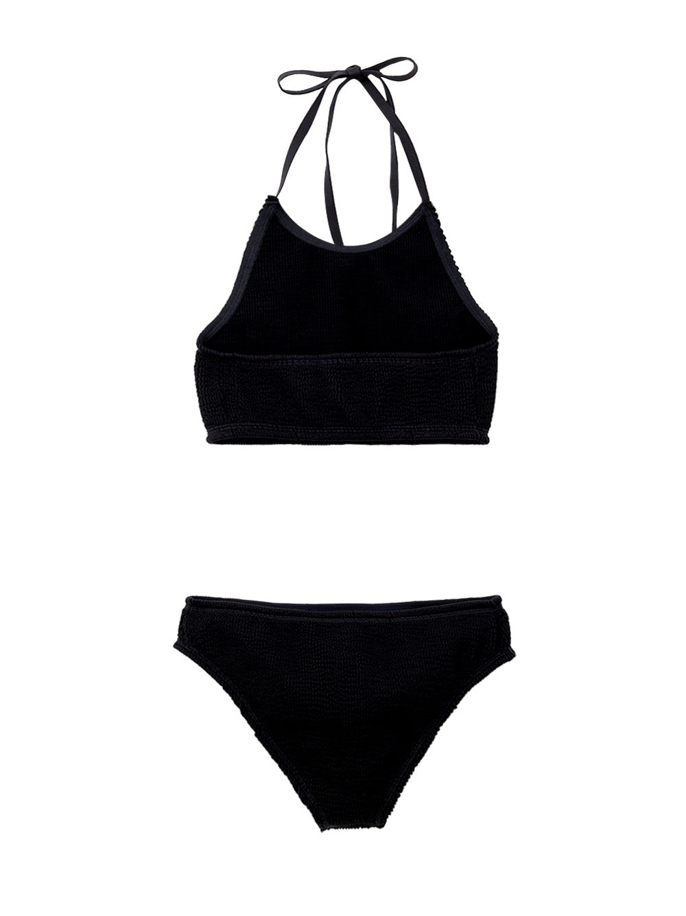 Two Piece Swimsuit in Black Mille Pieghe Bottega Veneta