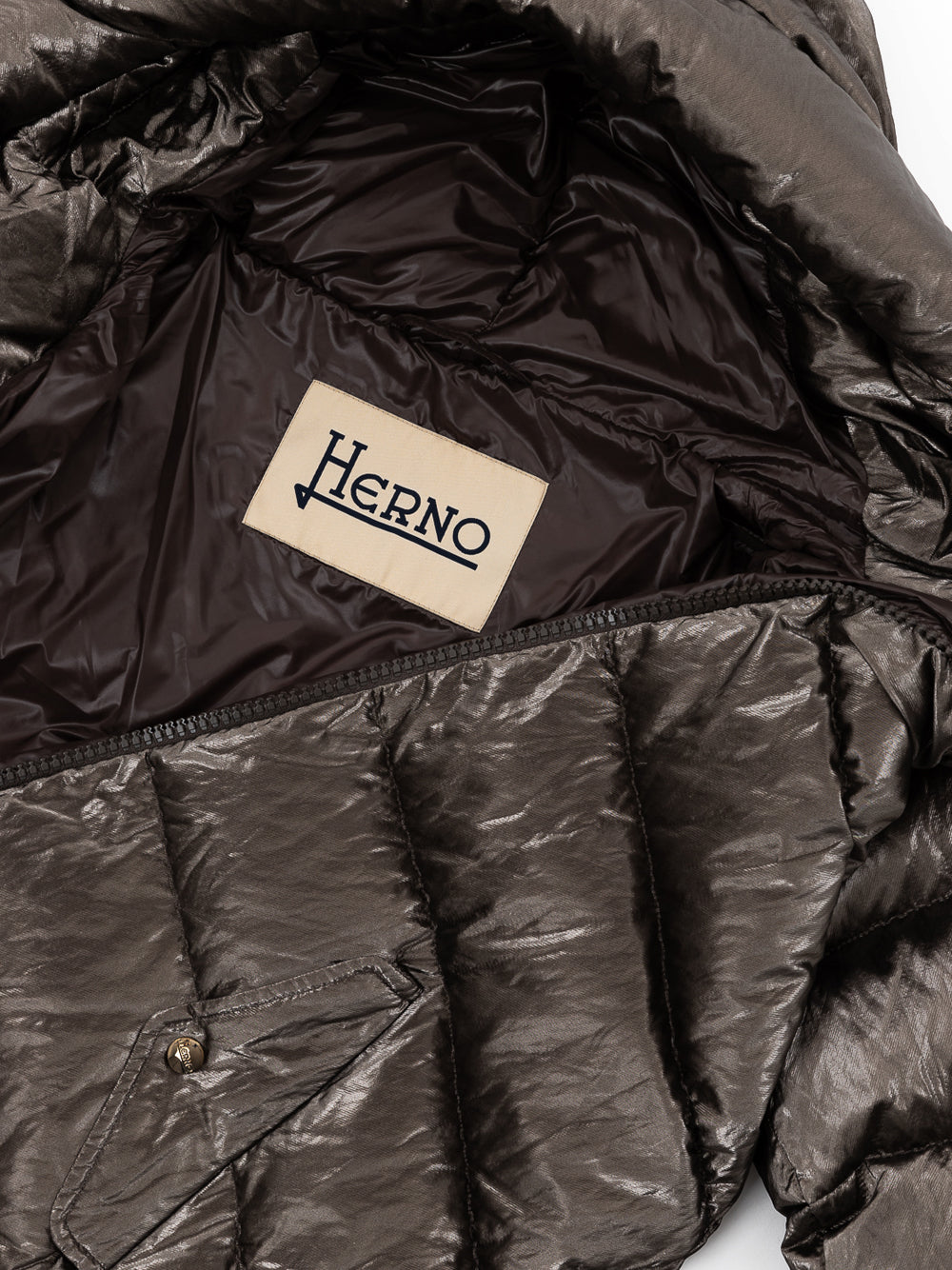 Long padded parka with hood Herno