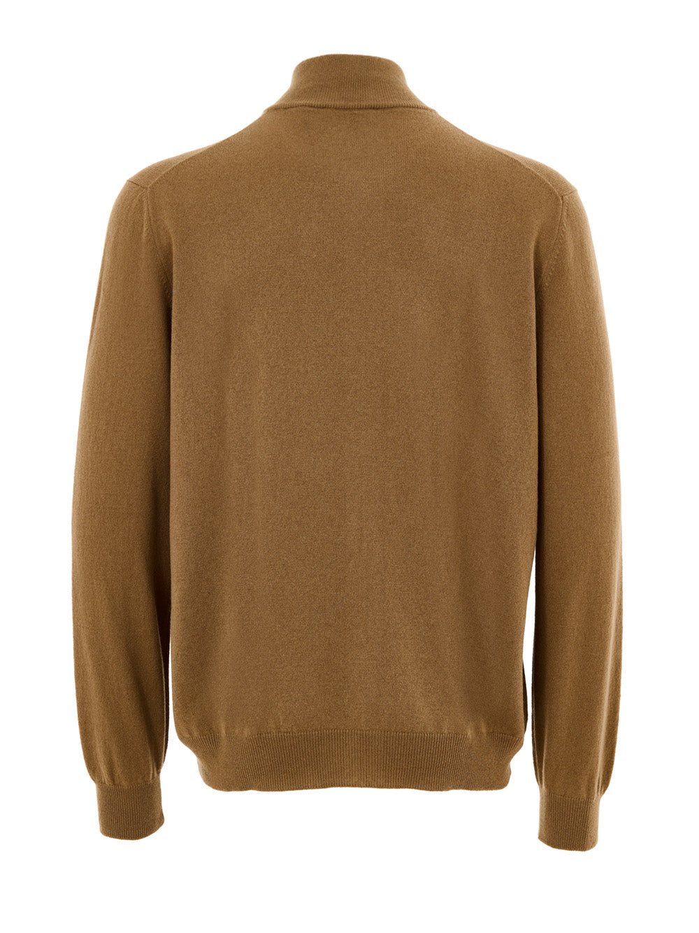 Gran Sasso Brown Wool Zip-Up Cardigan Sweater