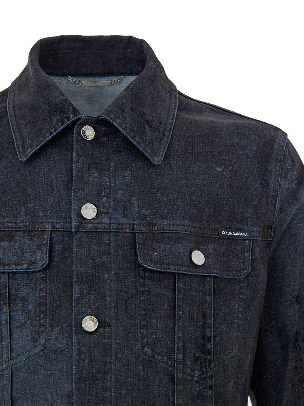 Dolce & Gabbana Dark Gray Coated-Effect Jacket