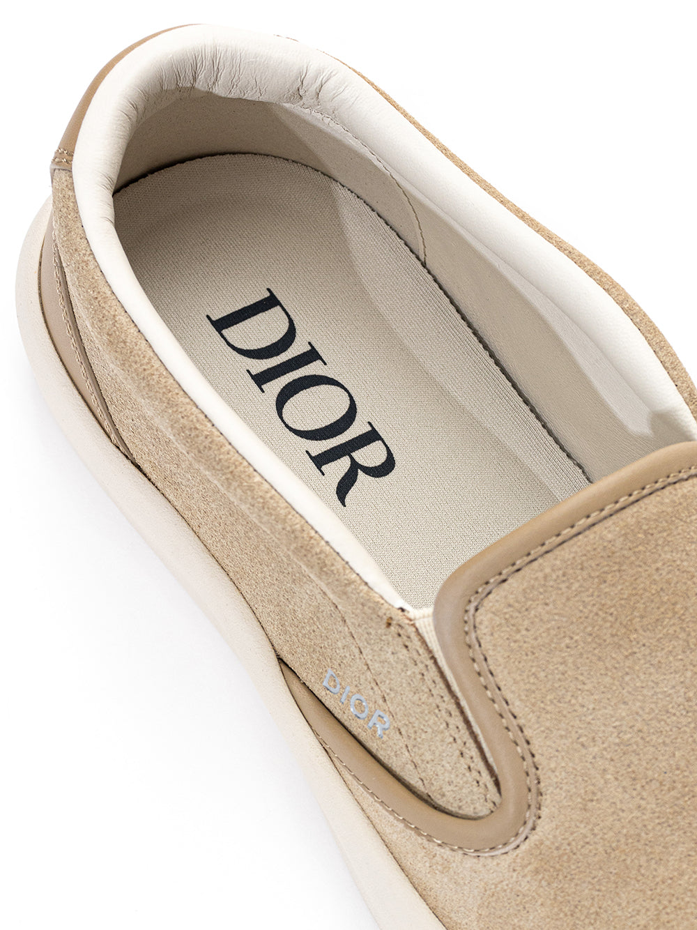 Beige Dior Suede Slip On