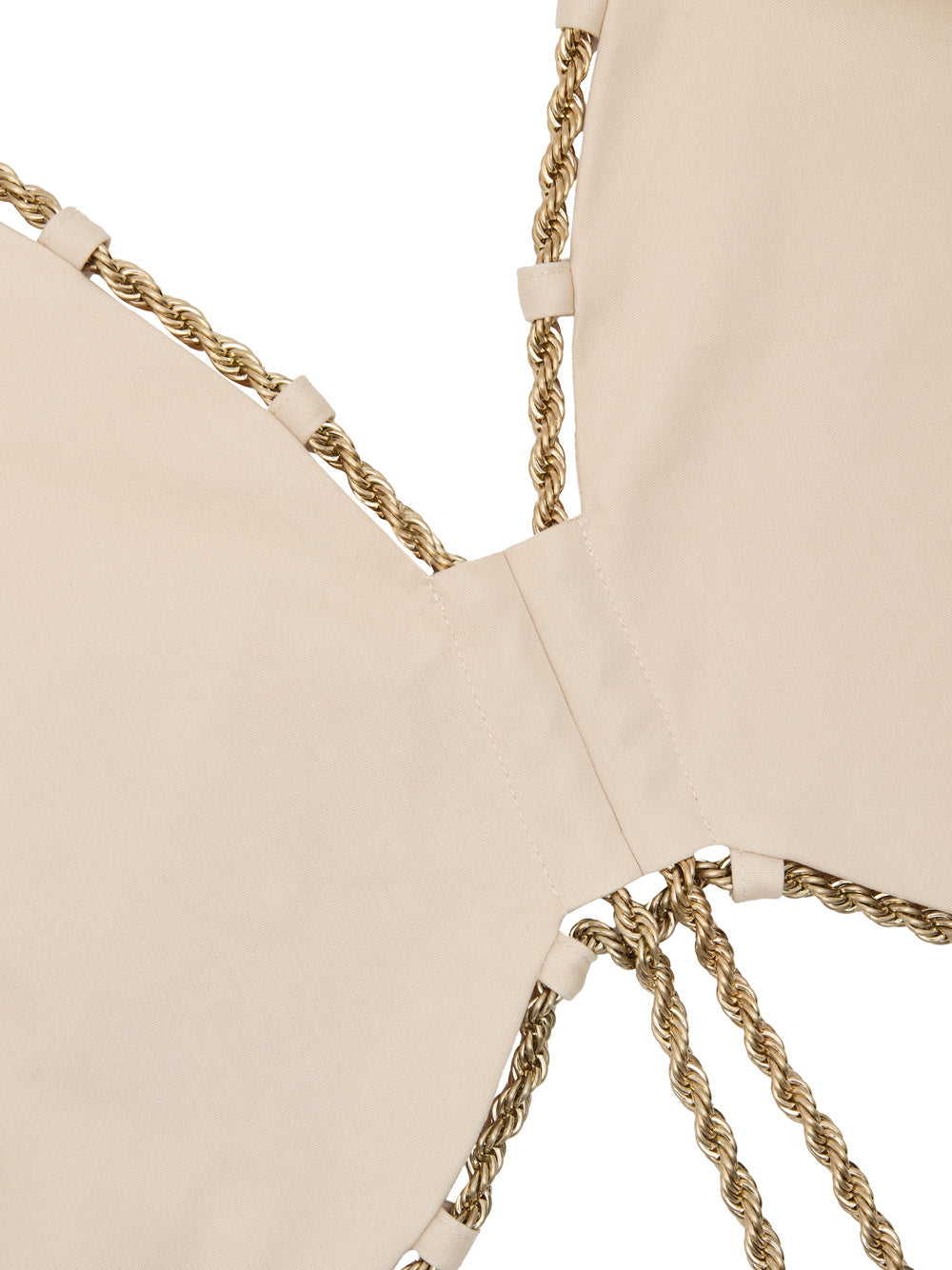 Cotton Vest Cipria with Gold Chain Edge Cult Gaia