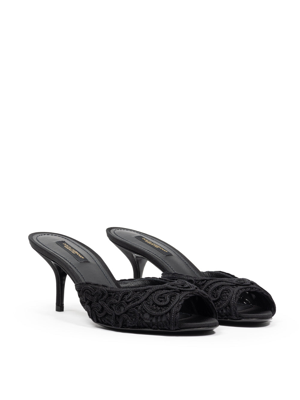 Dolce & Gabbana Cordonet Embroidery Heel Slipper