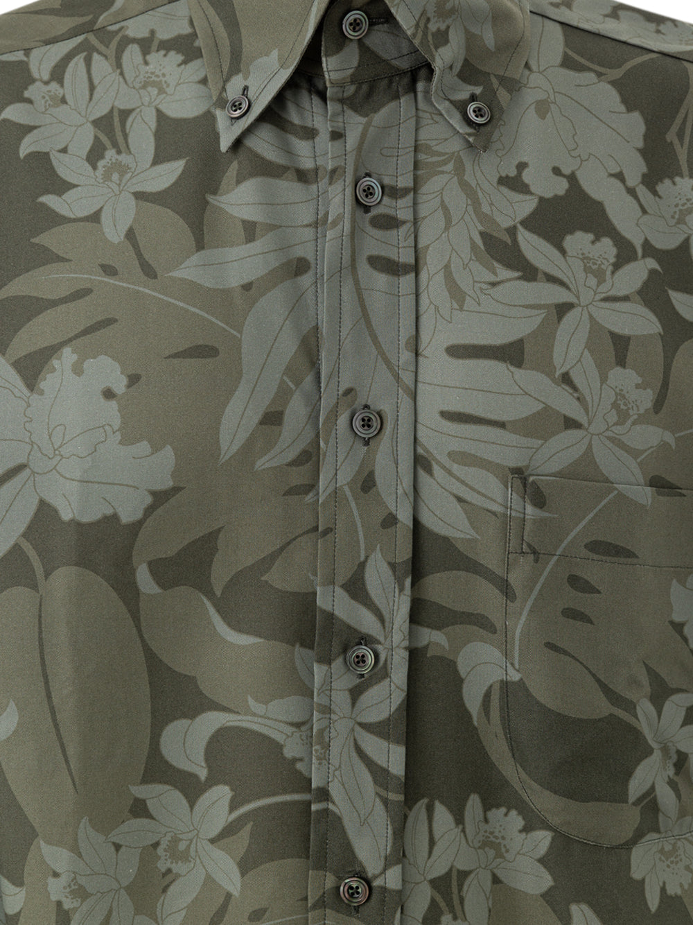 Tom Ford Green Floral Print Shirt