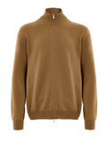 Gran Sasso Brown Wool Zip-Up Cardigan Sweater