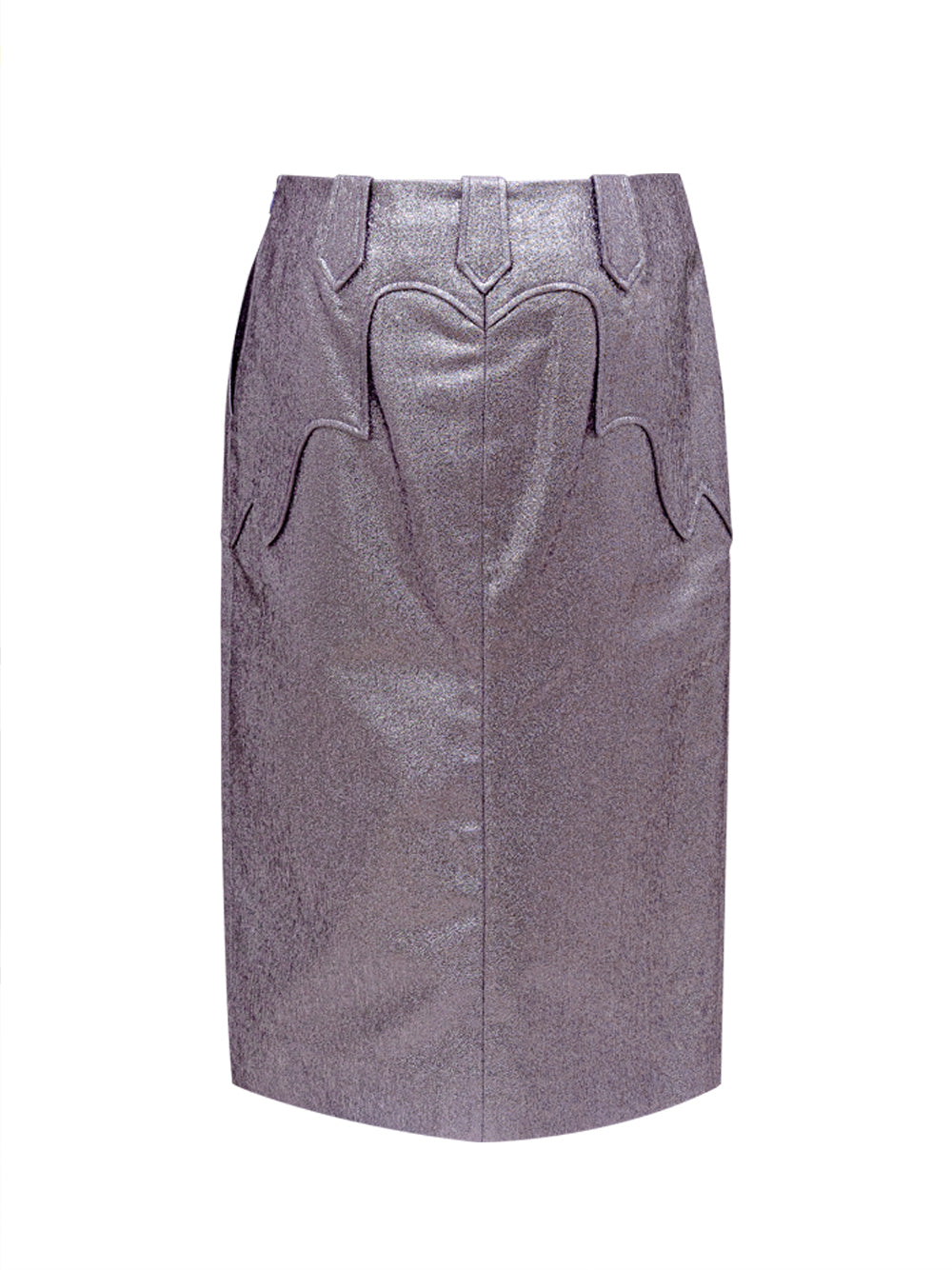 Tom Ford Purple Eco-Leather Lurex Skirt