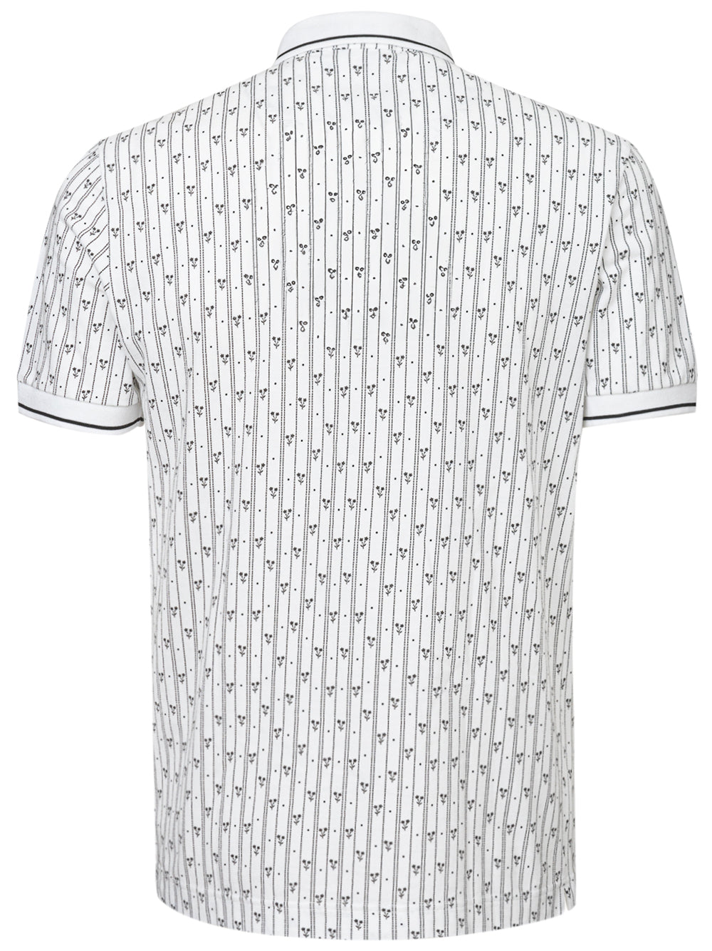 White Piquet Polo Shirt with Dolce & Gabbana Allover Print