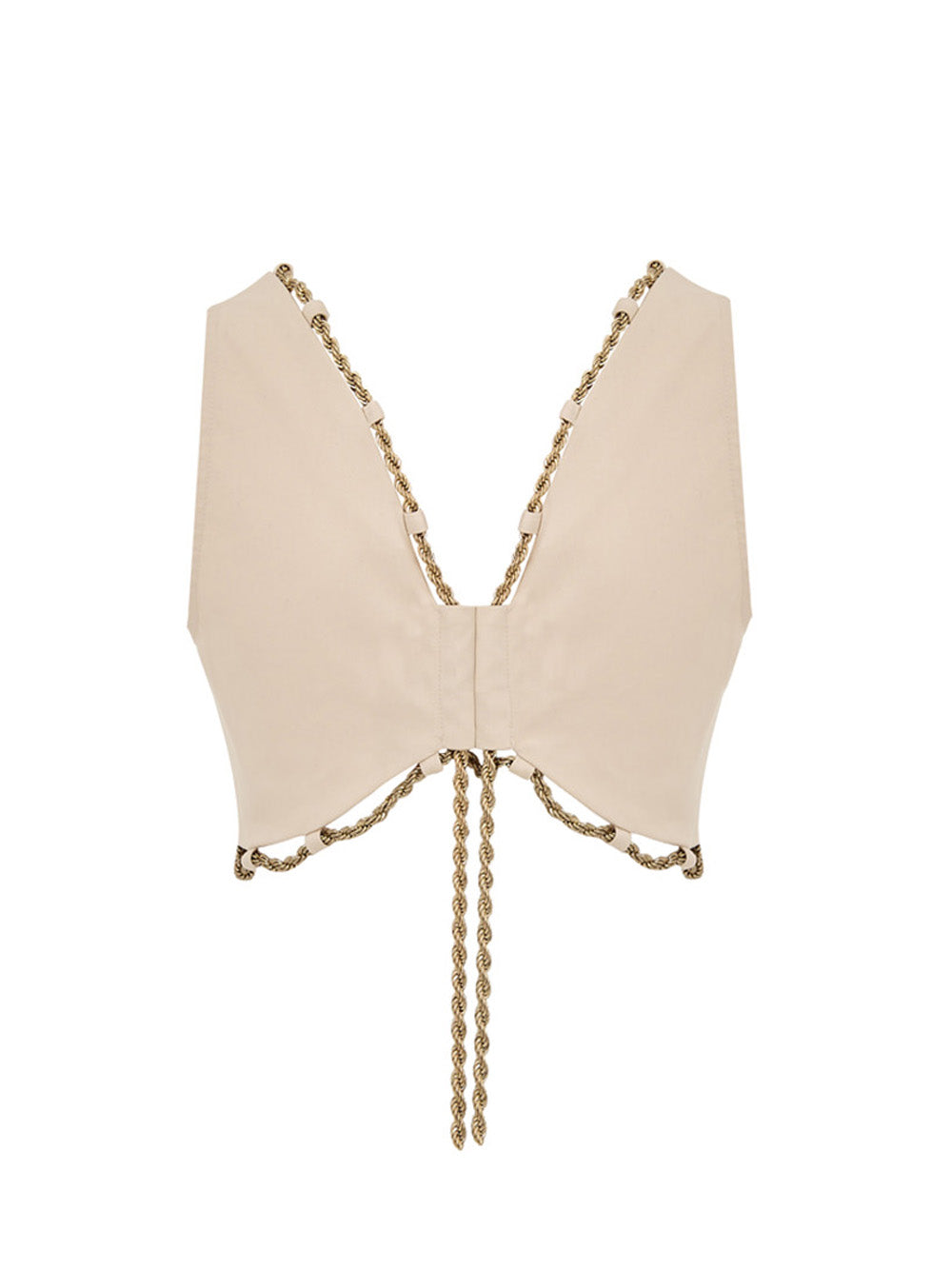 Cotton Vest Cipria with Gold Chain Edge Cult Gaia