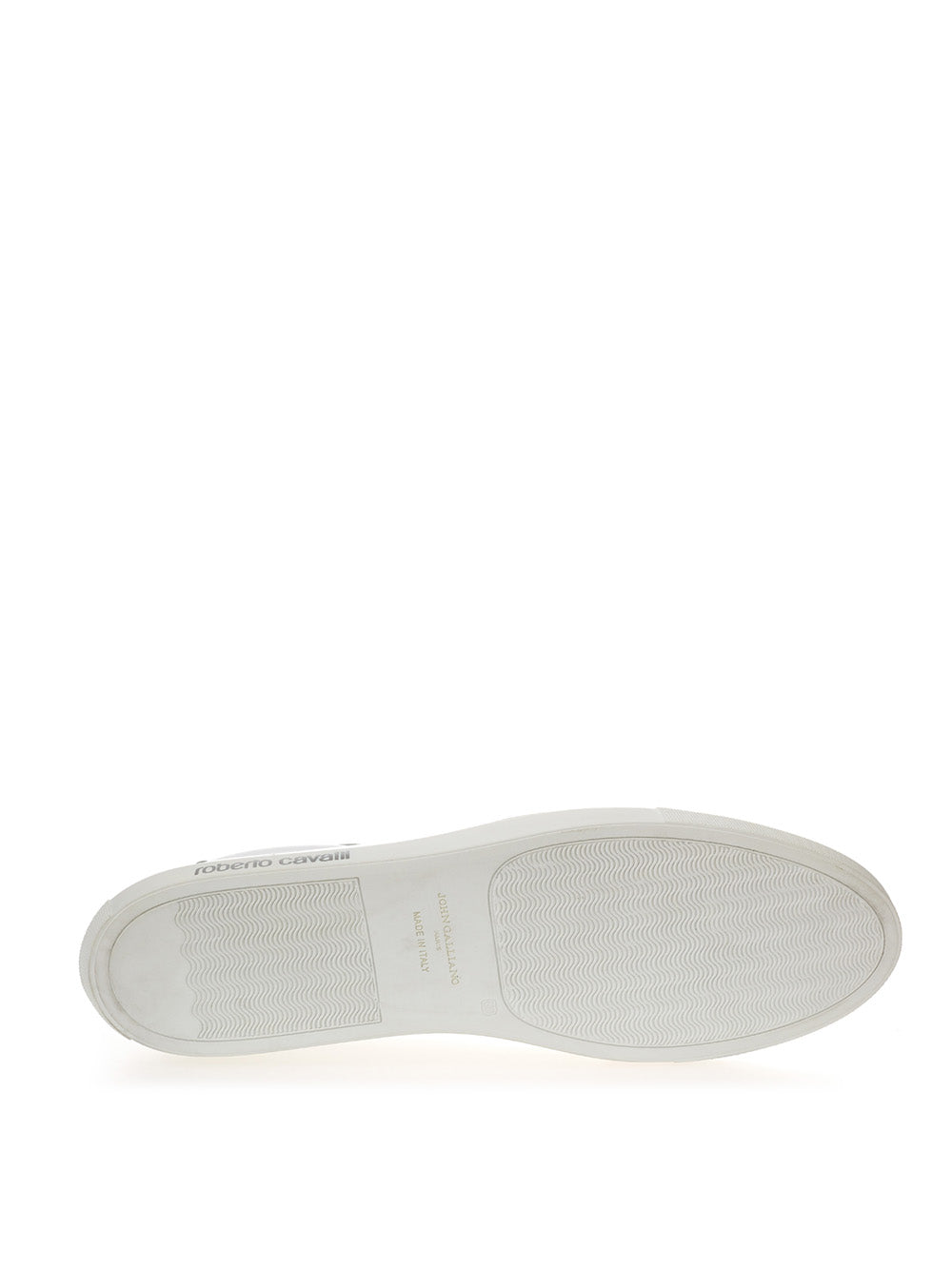 Roberto Cavalli White Leather Low Sneakers