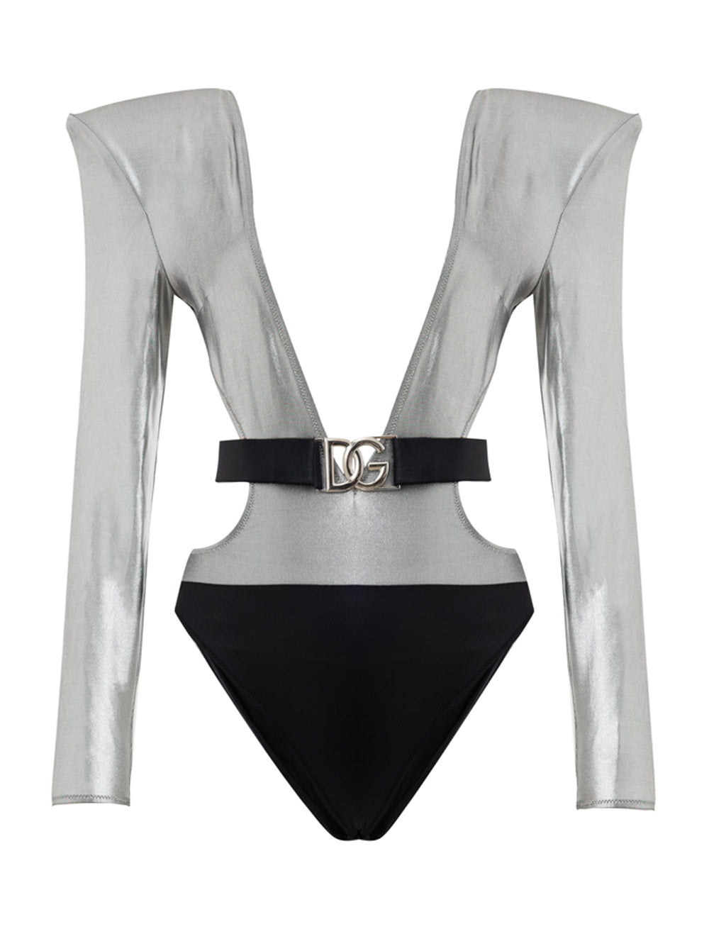 Dolce & Gabbana Silver Long Sleeve Swimsuit