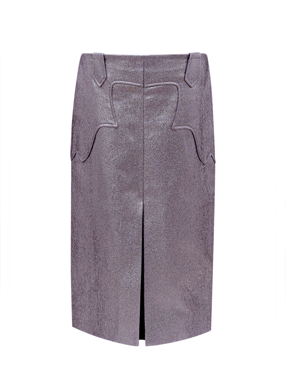 Tom Ford Purple Eco-Leather Lurex Skirt