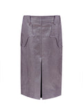 Tom Ford Purple Eco-Leather Lurex Skirt