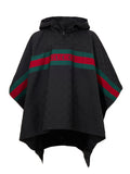 Black Cape with Web Logo and Gucci GG Monogram Print