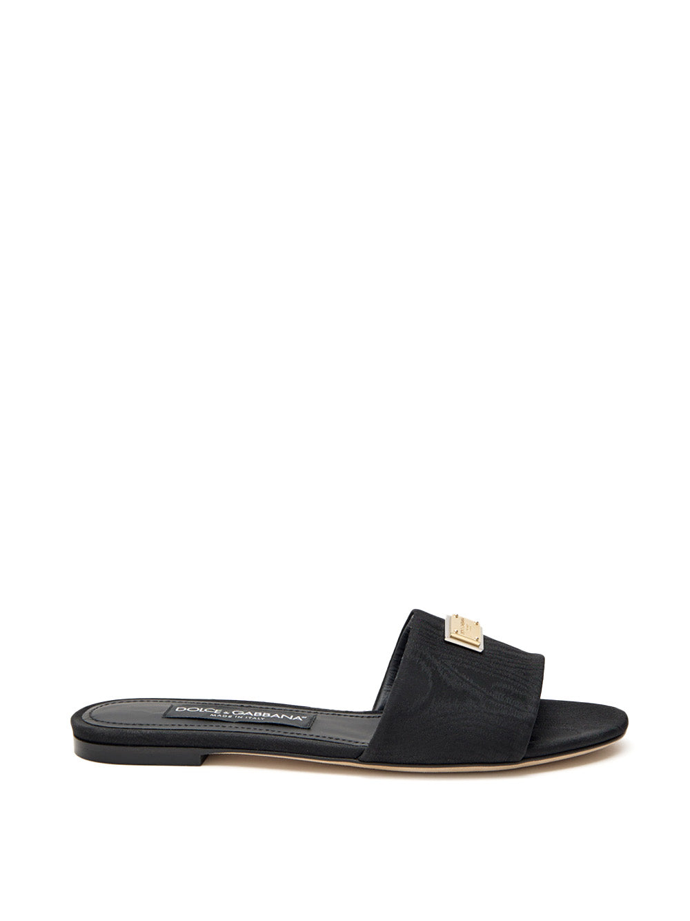 Black jacquard slide with Dolce & Gabbana logo