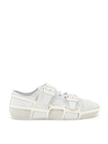 Burberry White Canvas Sneaker with Rubber Outer Frame