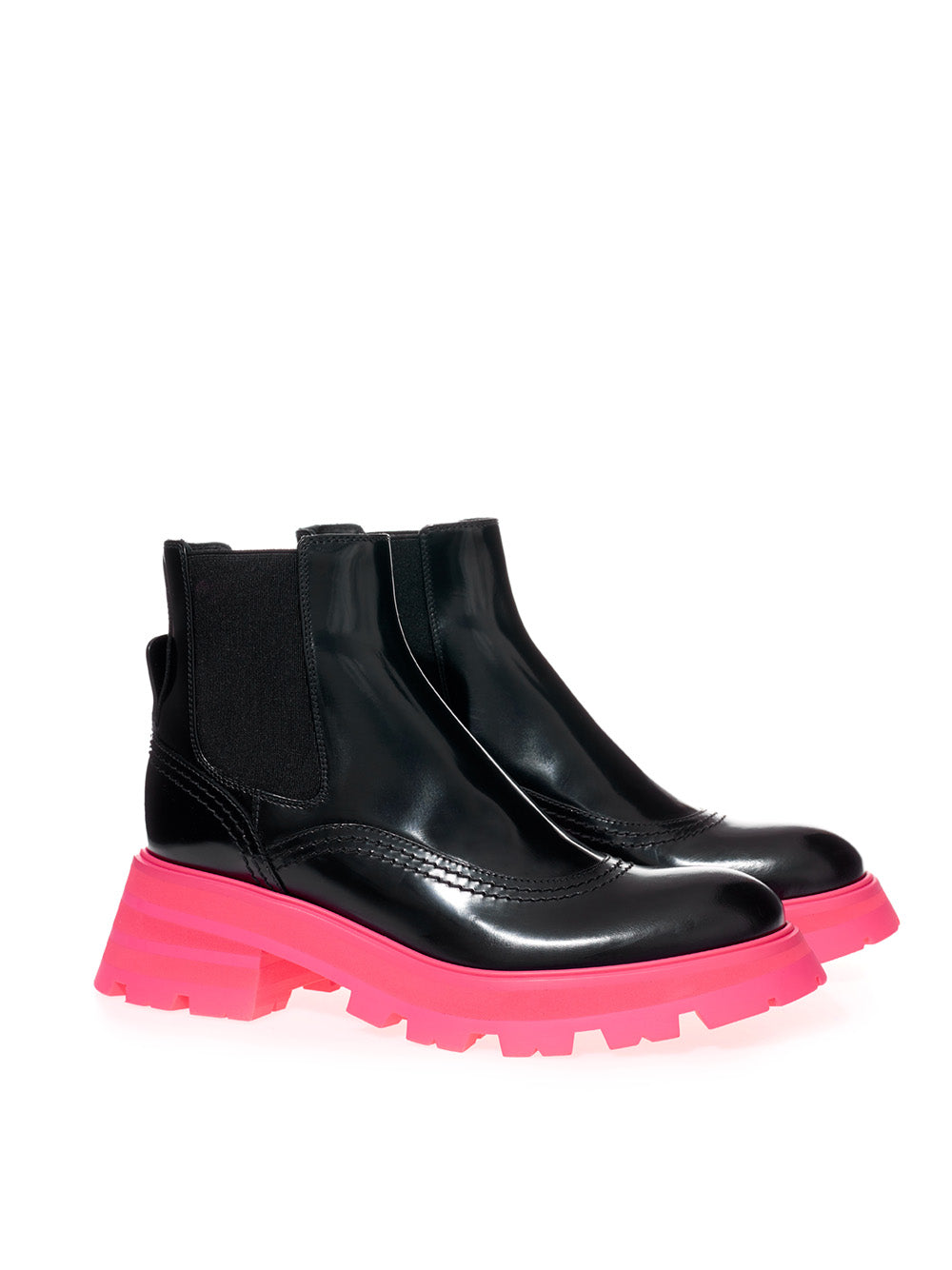 Chelsea Ankle Boots Fluo Pink Sole Alexander McQueen