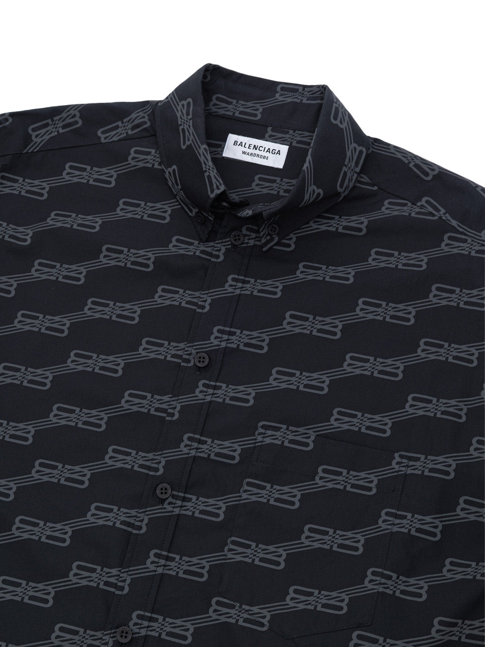 Balenciaga Allover Logo Short Sleeve Shirt