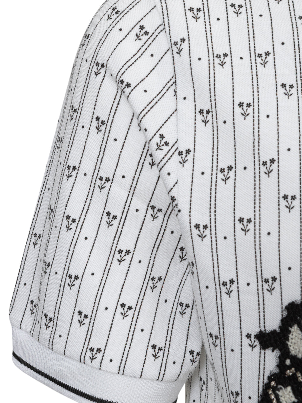 White Piquet Polo Shirt with Dolce & Gabbana Allover Print