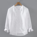 Linen Stand-Up Collar Shirt
