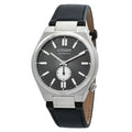 Citizen NK5010-01H automatic watch with 40mm stainless steel case, black dial, and black leather strap
