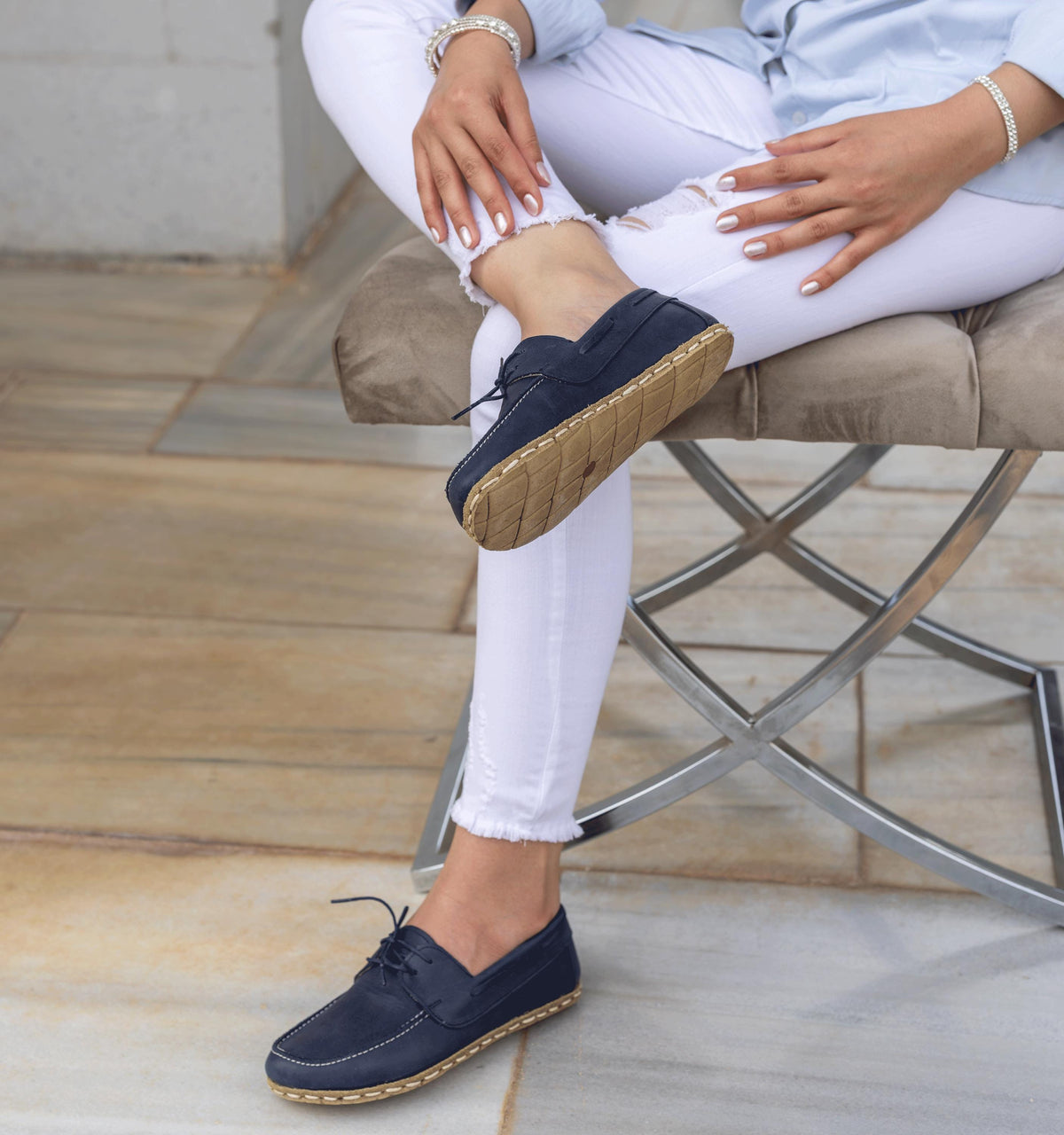 Ocean women's boat shoe — wide toe box, zero-drop barefoot last