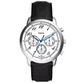 Fossil Neutra FS6023 men's watch with white chronograph dial and black leather strap